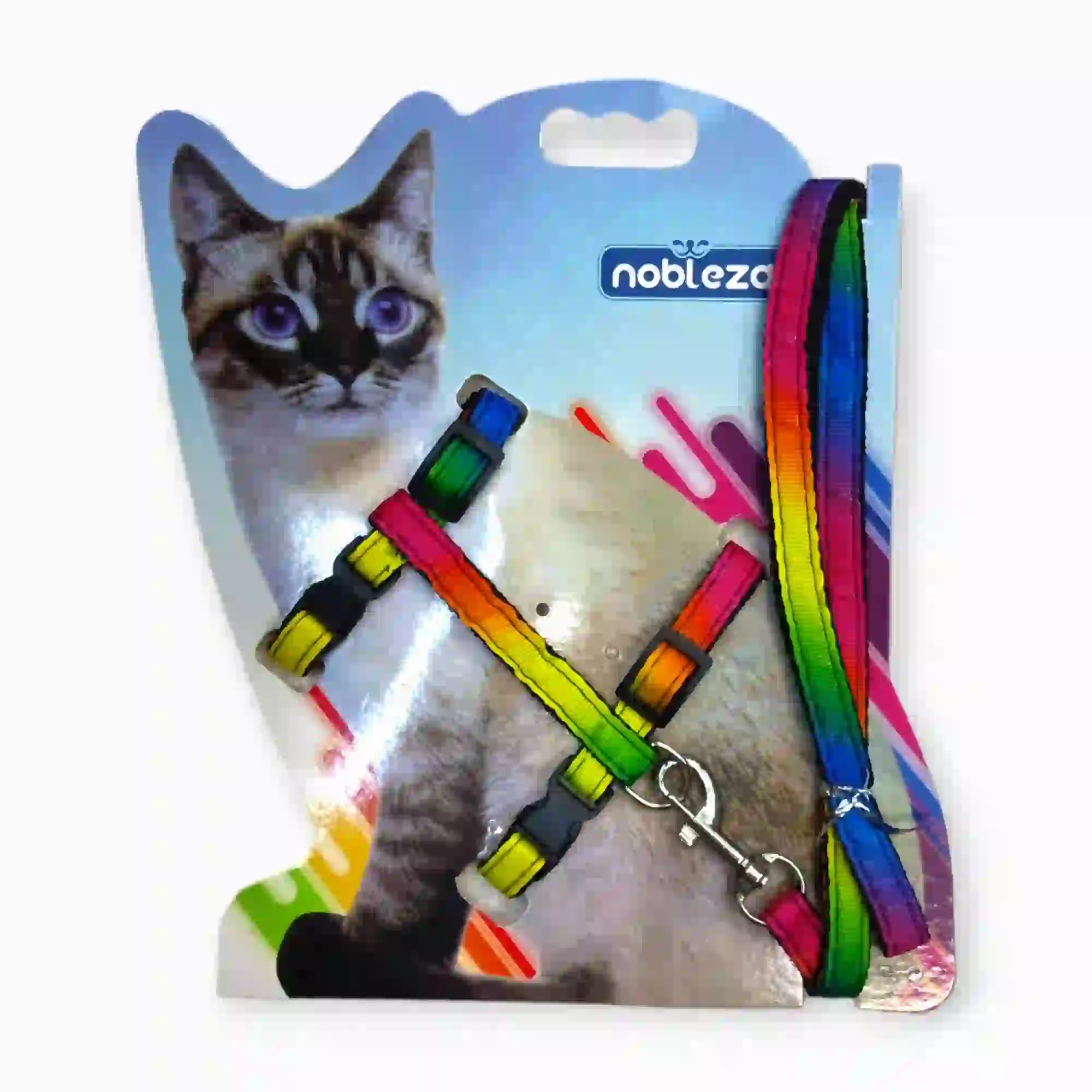 Conjunto Correa /Arnes Para Gato Modelo Arcoiris Unitalla 14079 - Imagen 2