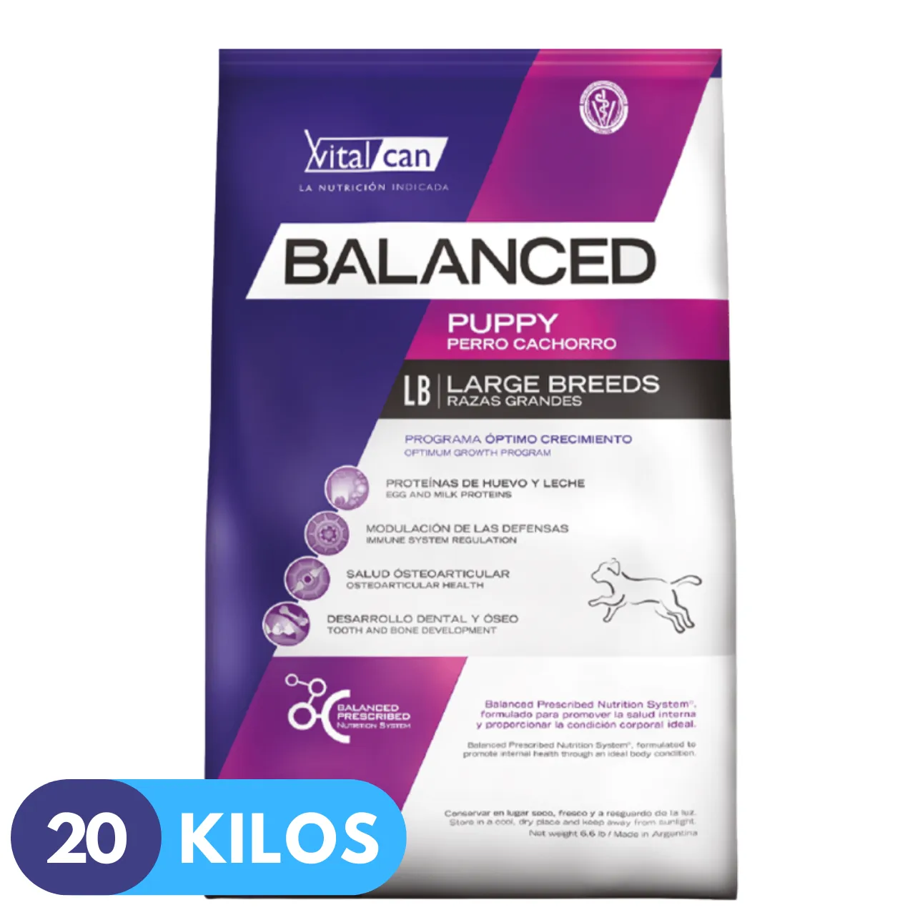 Balanced Perro Cachorro Raza Grande 20 kg