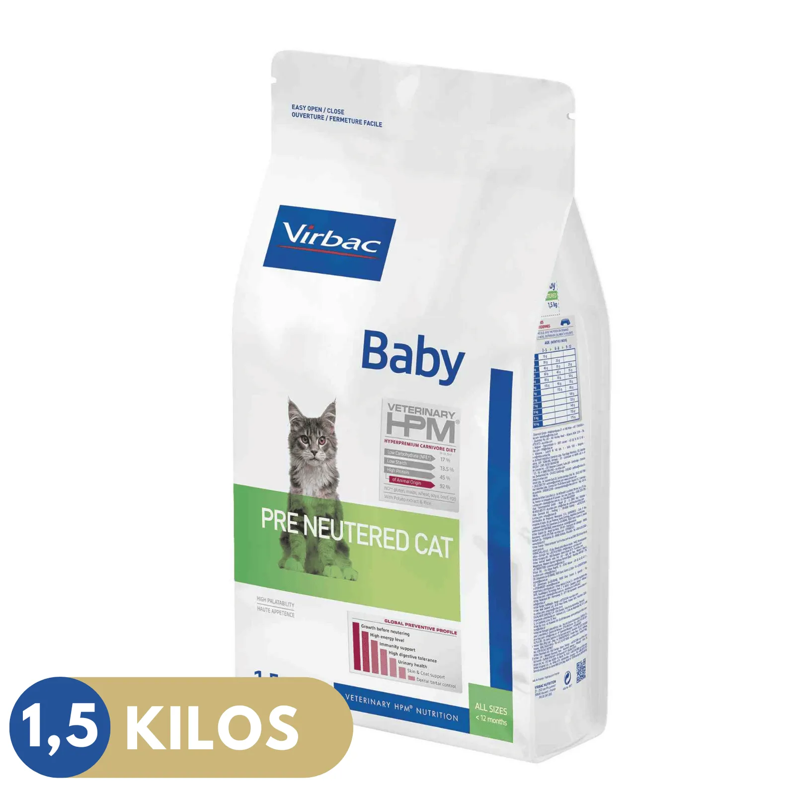 Virbac Gato HPM Baby Pre Neutered Cat ( Cachorros ) 1.5 kg