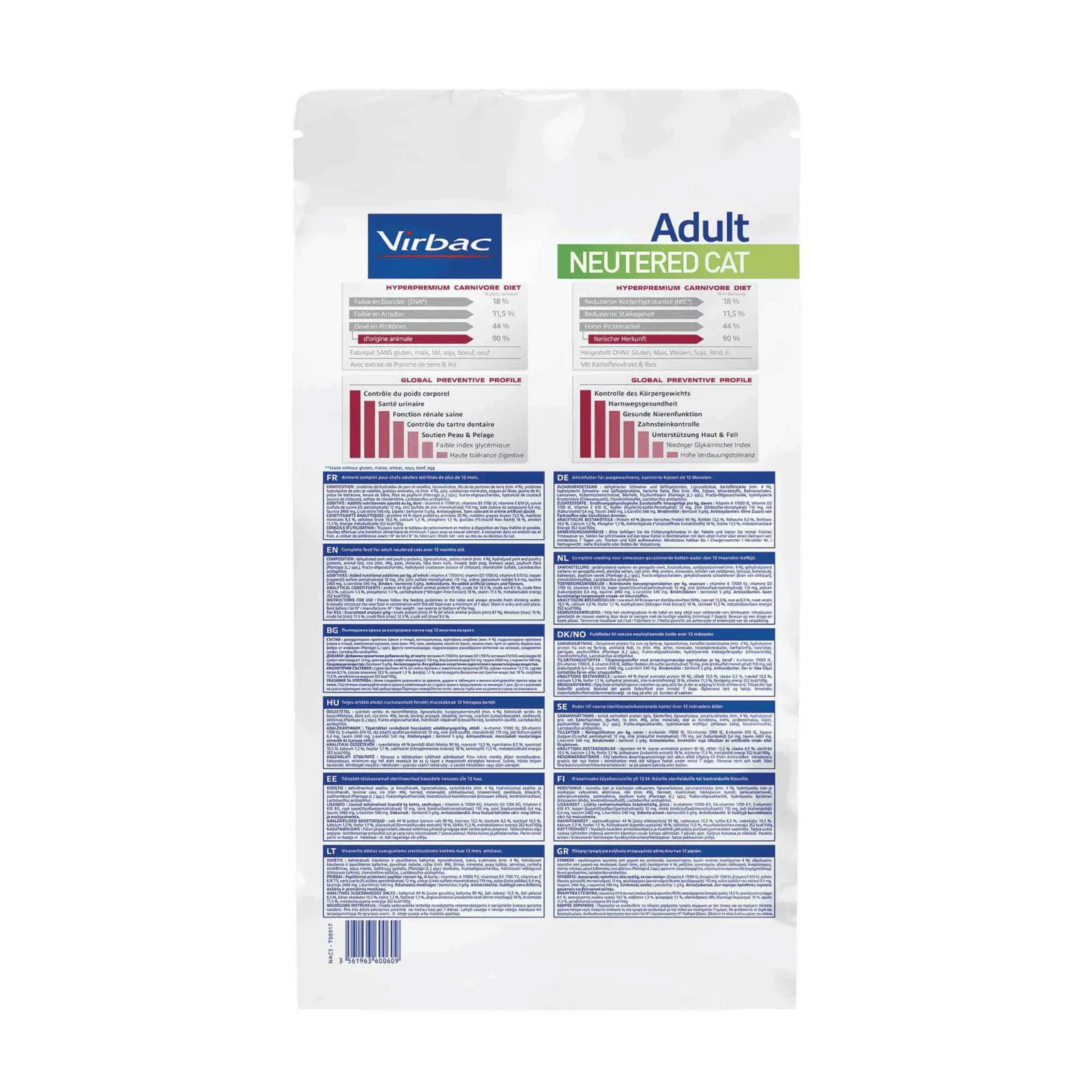 Virbac Gato HPM Adulto Neutered Cat – Control de Peso – Castrados 3 kg - Imagen 2