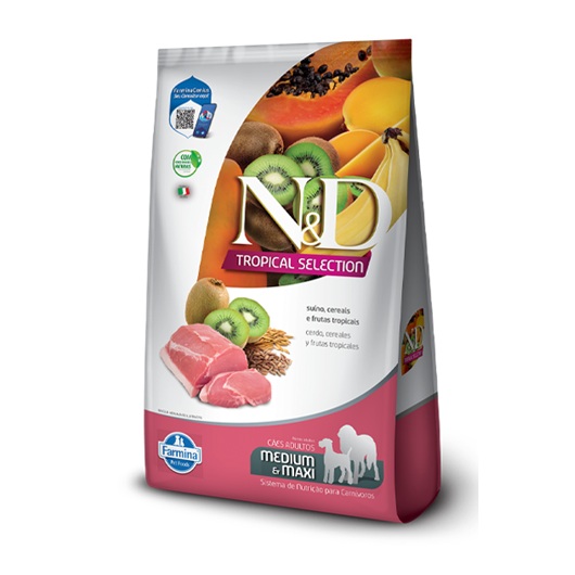 N&D Tropical Cerdo Perro Adulto Mediano y Maxi 12kg