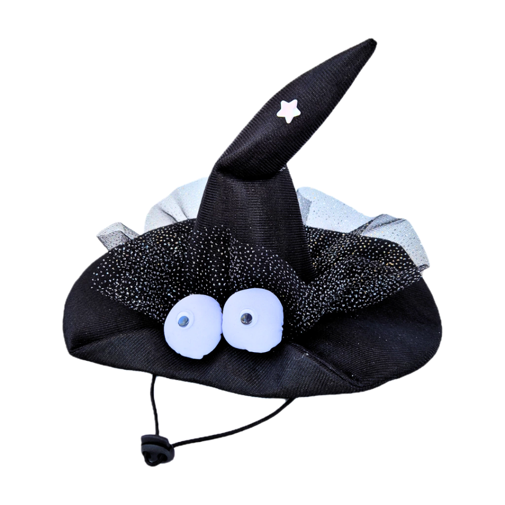 GORRO DE BRUJA CON OJOS (COLOR VERDE)