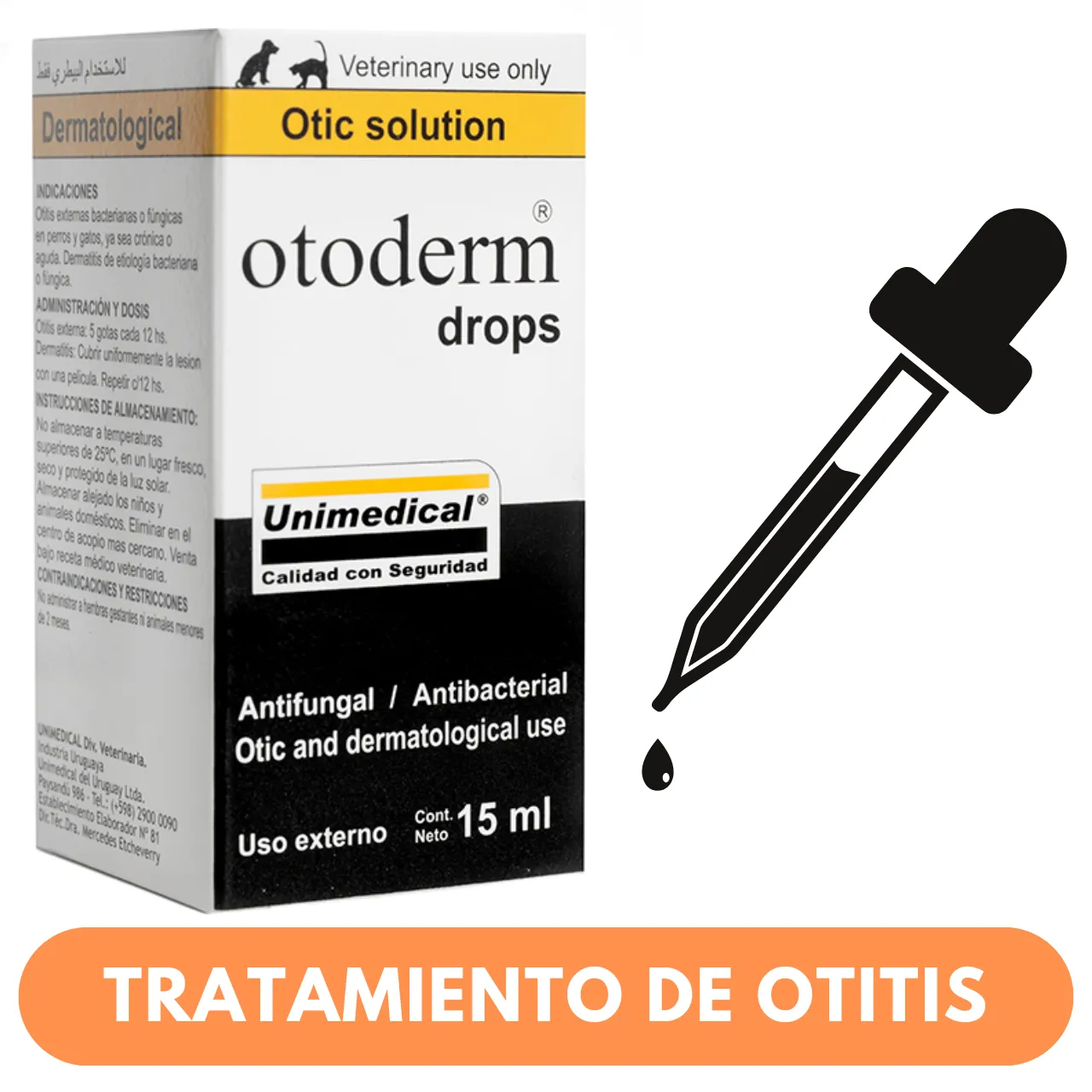 Otoderm 15ml + Gotero – Tratamiento de Infecciones y Otitis