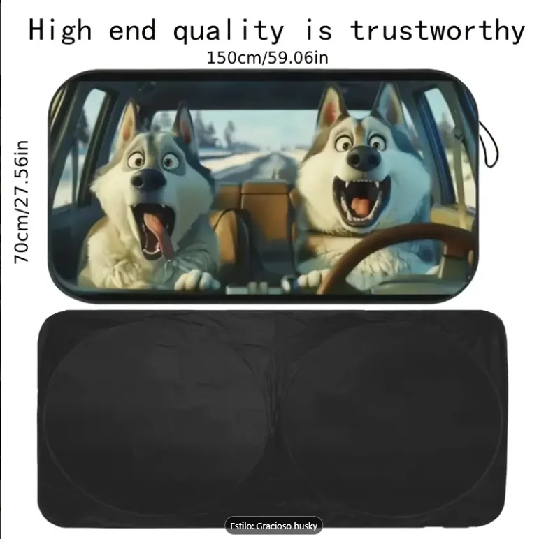 Parasol Husky Decorativo para Auto - Imagen 2