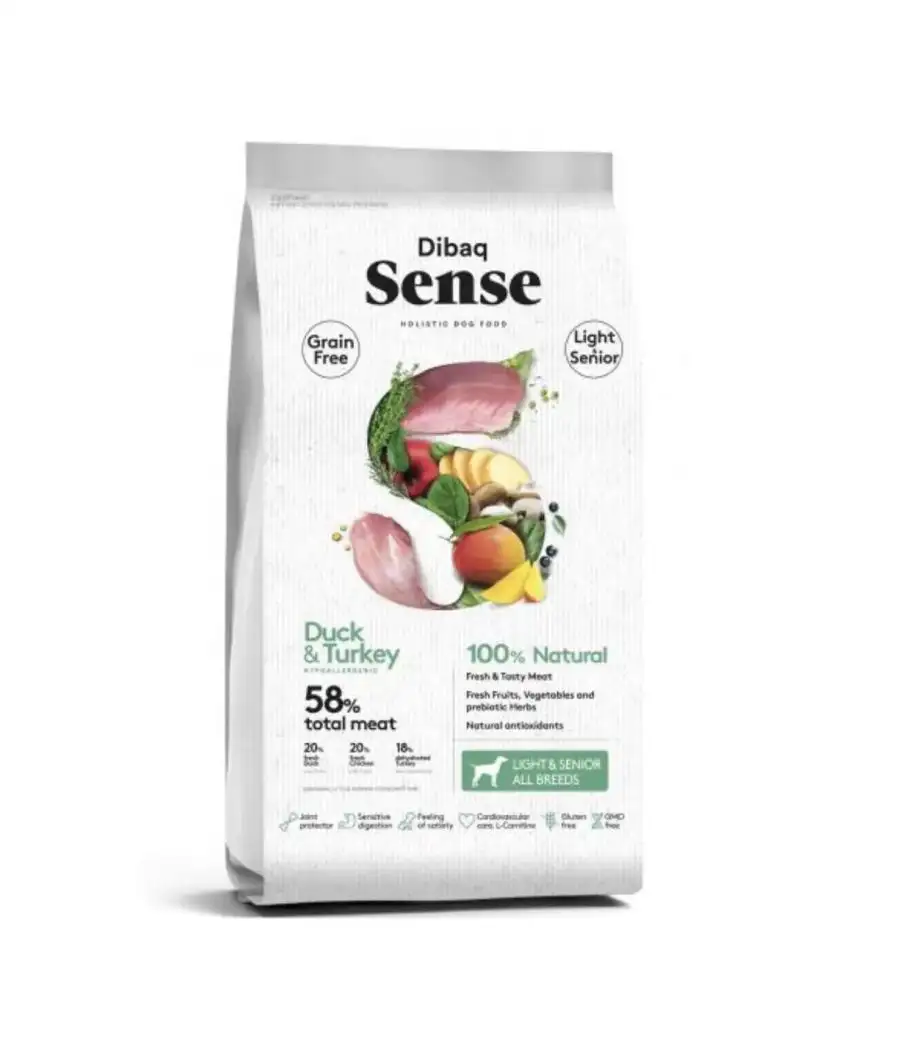 Alimento Dibaq Sense Perro Senior Light Pavo y Pato 2 kg