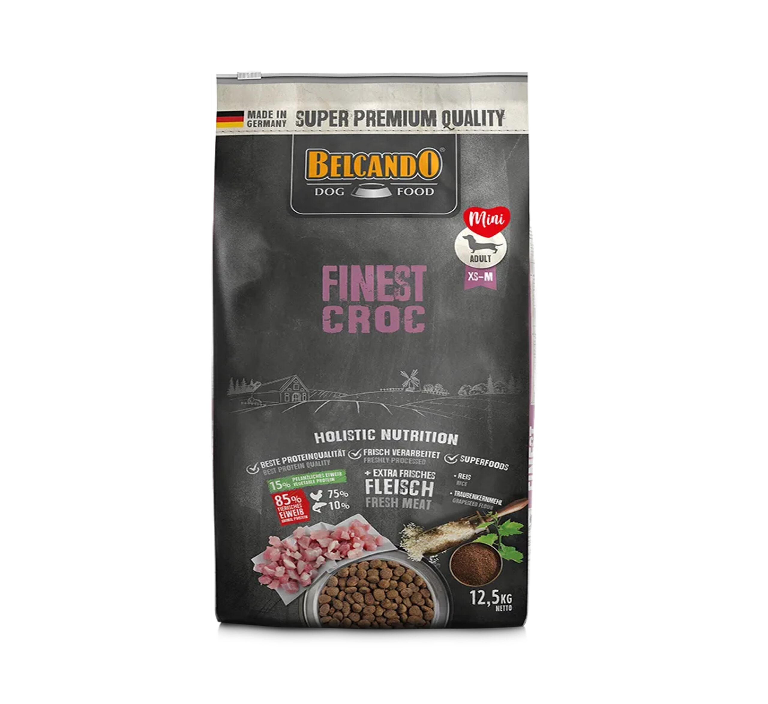 Belcando Finest Croc – Perro Adulto Raza Pequeña y Mediana 12.5 kg