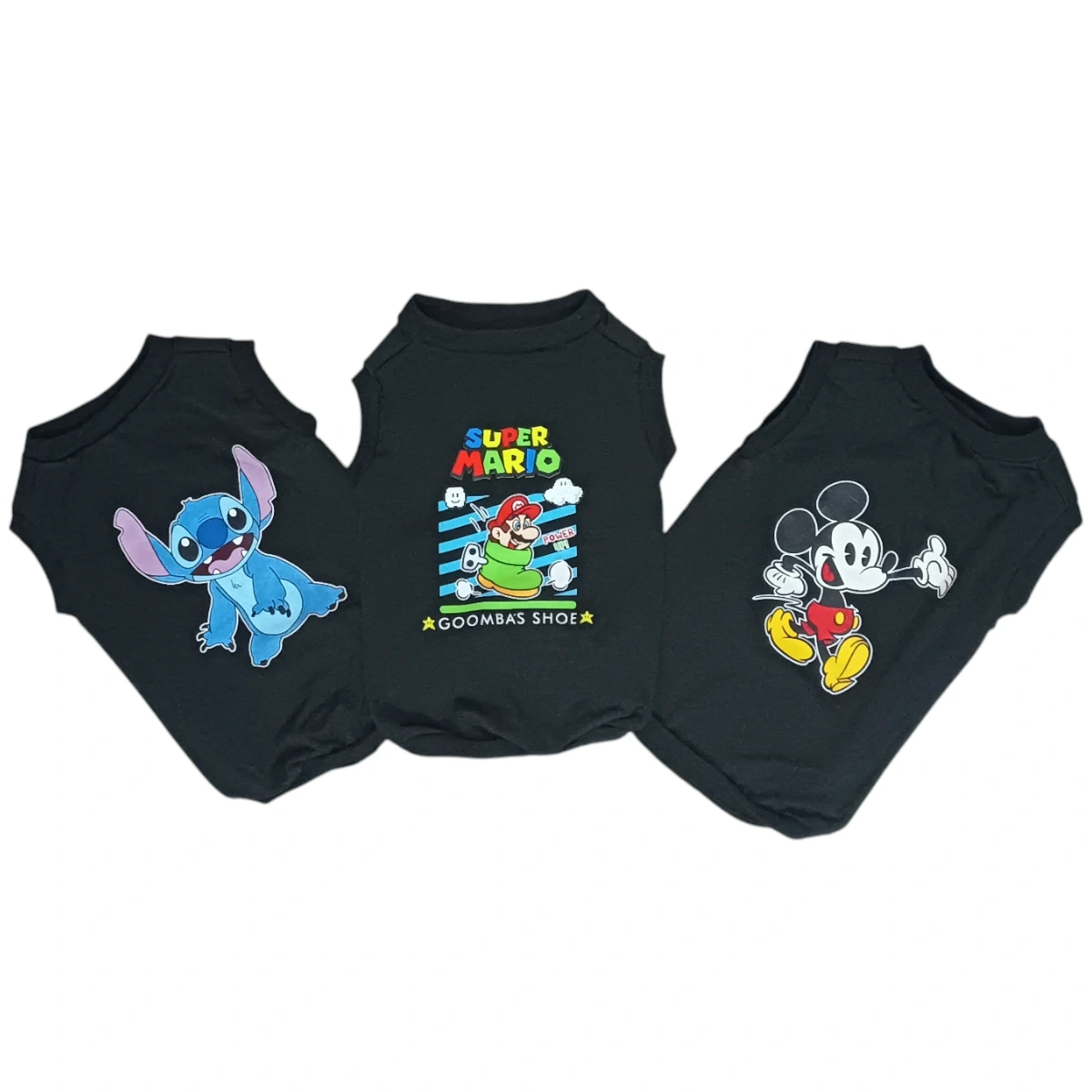 Playera Negro Estampado Variado