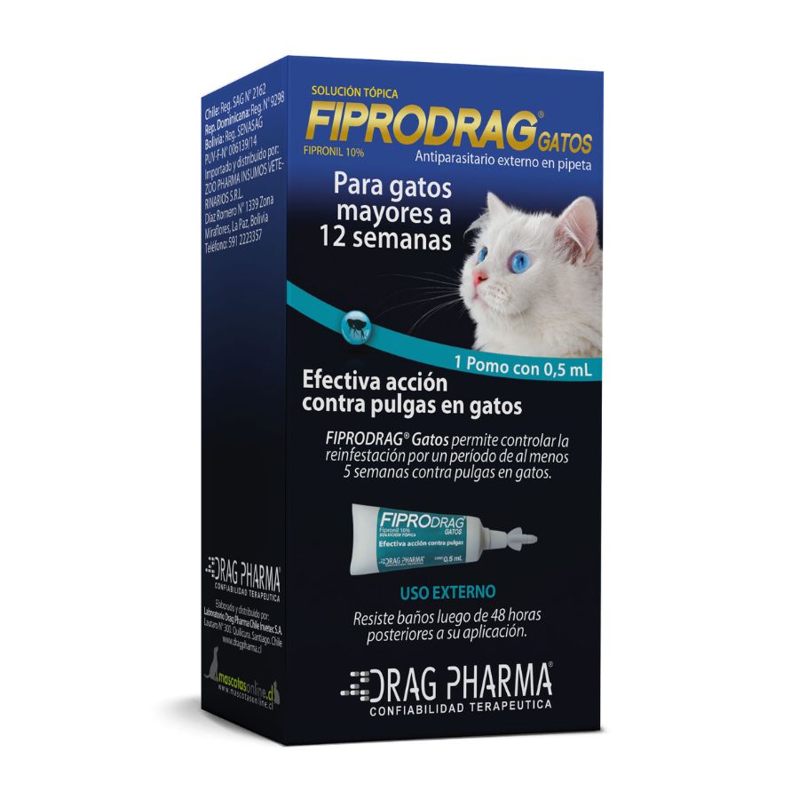 Fiprodrag para Gatos Antiparasitario Externo - Imagen 2